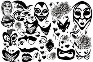 Sad mask tattoo idea