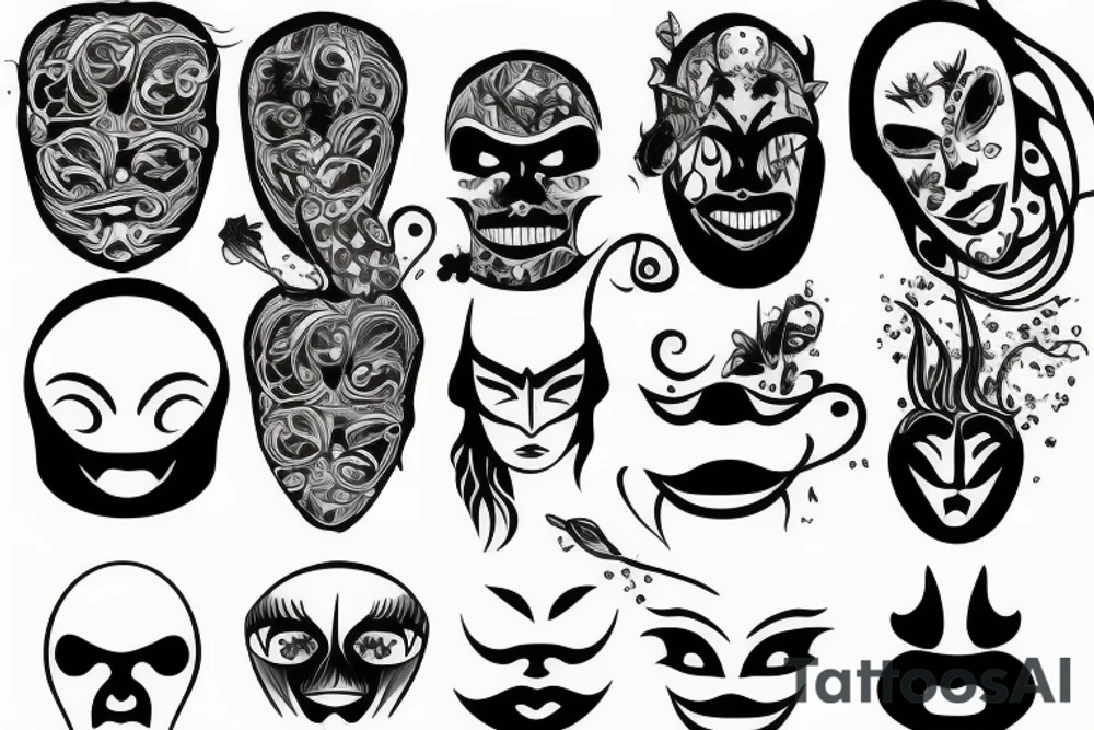 Sad mask tattoo idea