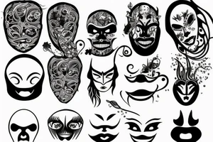 Sad mask tattoo idea