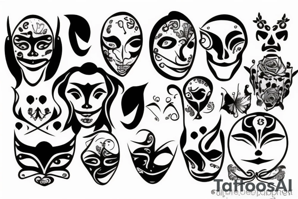 Sad mask tattoo idea
