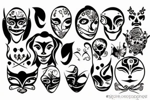 Sad mask tattoo idea