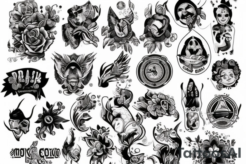 Единорог скачет по радуги tattoo idea