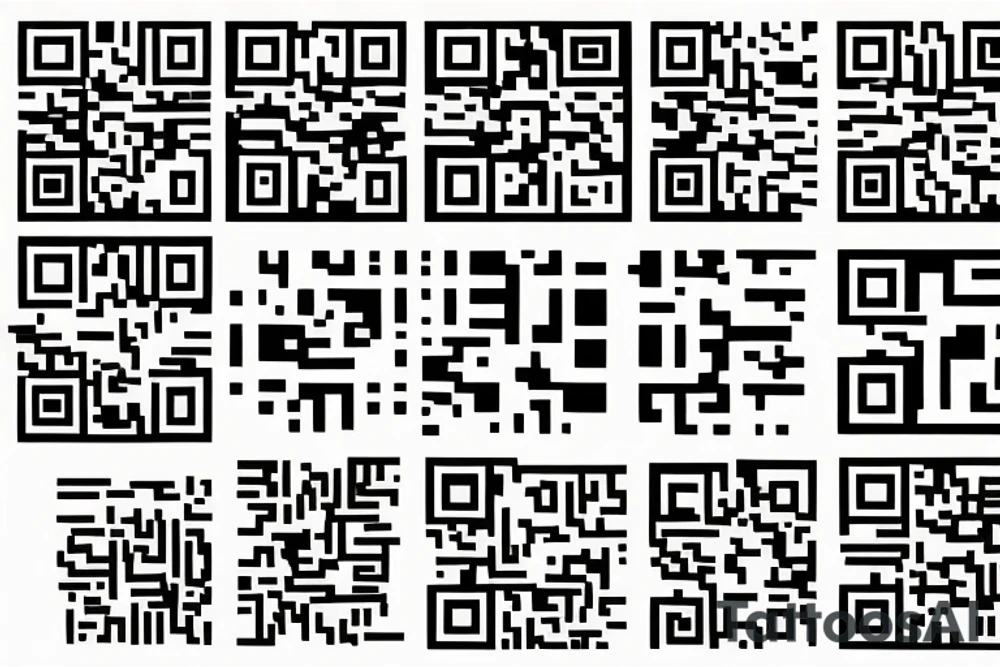 Working QR code combined with optical illusions tattoo idea Working QR code combined with optical illusions tattoo idea