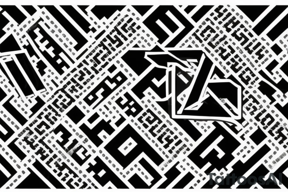 Working QR code combined with optical illusions tattoo idea Working QR code combined with optical illusions tattoo idea