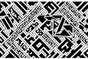 Working QR code combined with optical illusions tattoo idea
