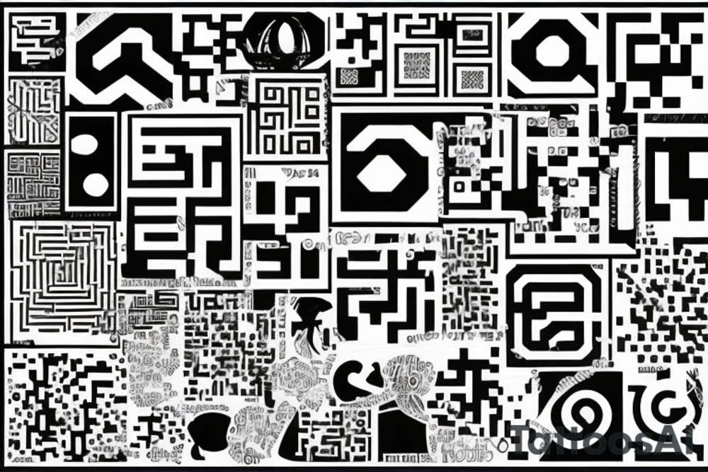 Working QR code combined with optical illusions tattoo idea Working QR code combined with optical illusions tattoo idea