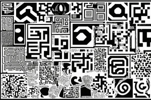 Working QR code combined with optical illusions tattoo idea