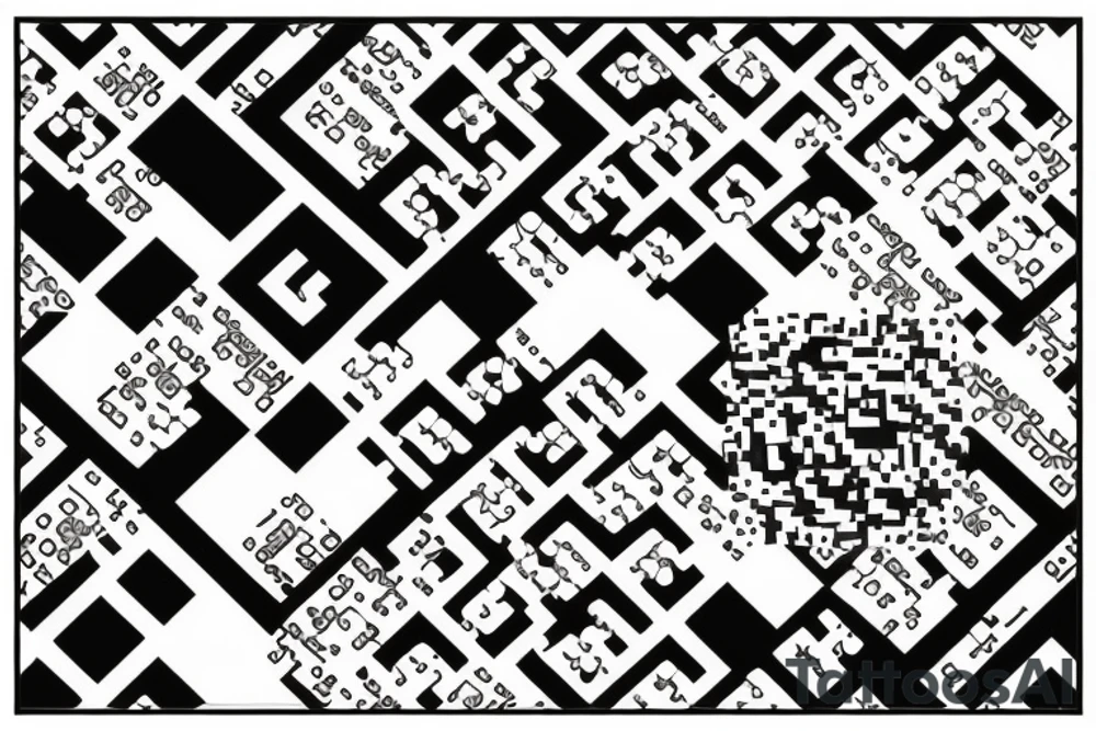 Working QR code combined with optical illusions tattoo idea Working QR code combined with optical illusions tattoo idea