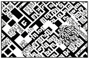 Working QR code combined with optical illusions tattoo idea