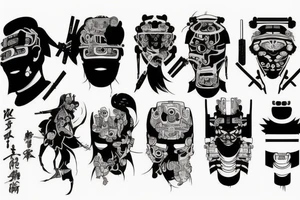 samurai cyberpunk tattoo idea
