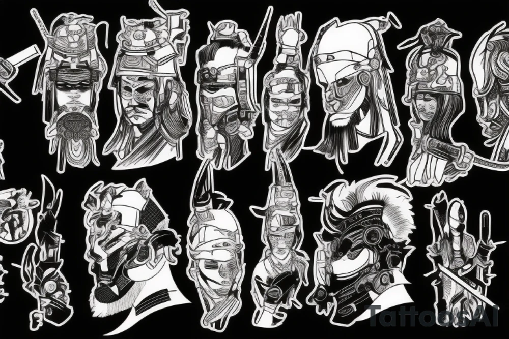 samurai cyberpunk tattoo idea
