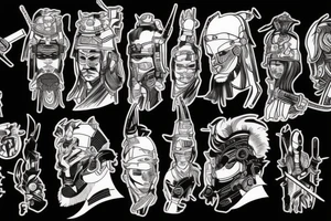samurai cyberpunk tattoo idea