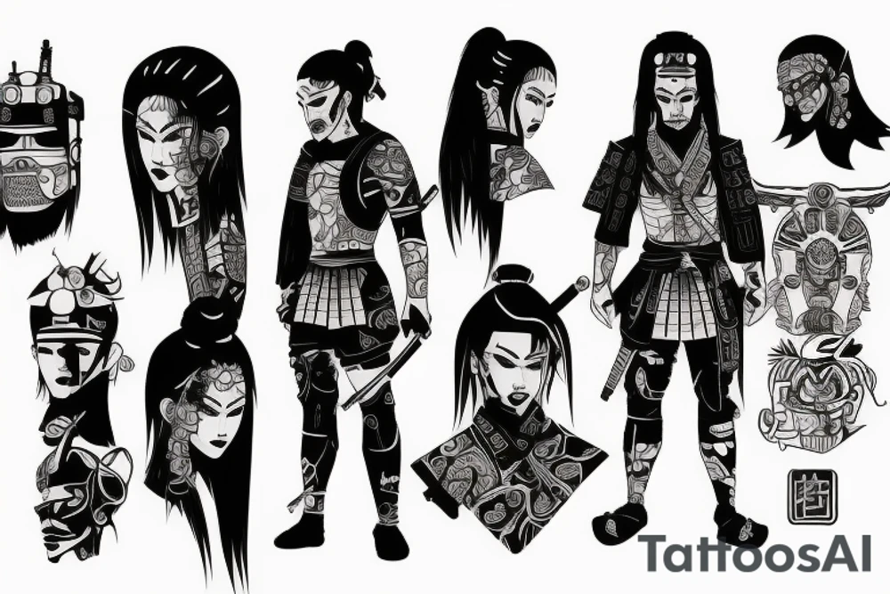 samurai cyberpunk tattoo idea