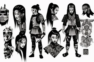 samurai cyberpunk tattoo idea
