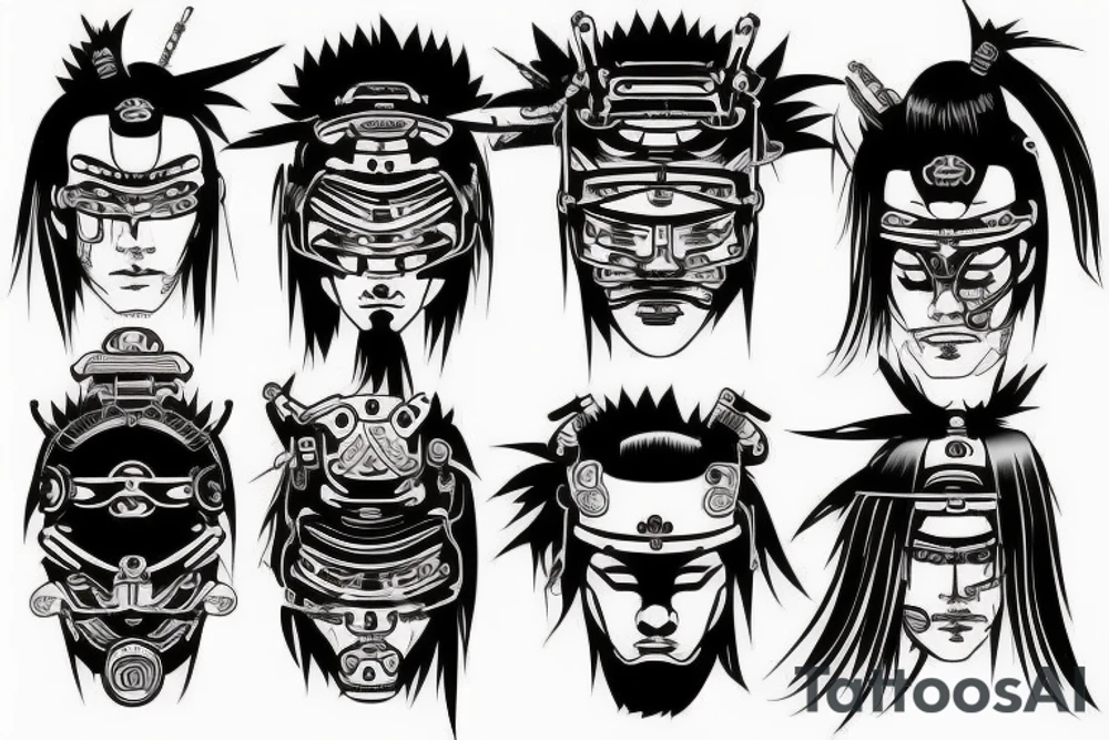 samurai cyberpunk tattoo idea