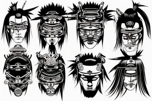 samurai cyberpunk tattoo idea