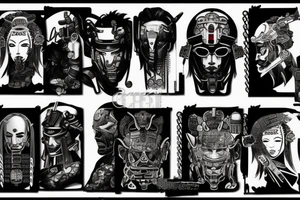 samurai cyberpunk tattoo idea
