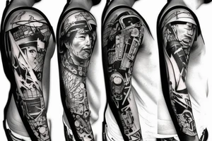 samurai cyberpunk  punk tattoo idea