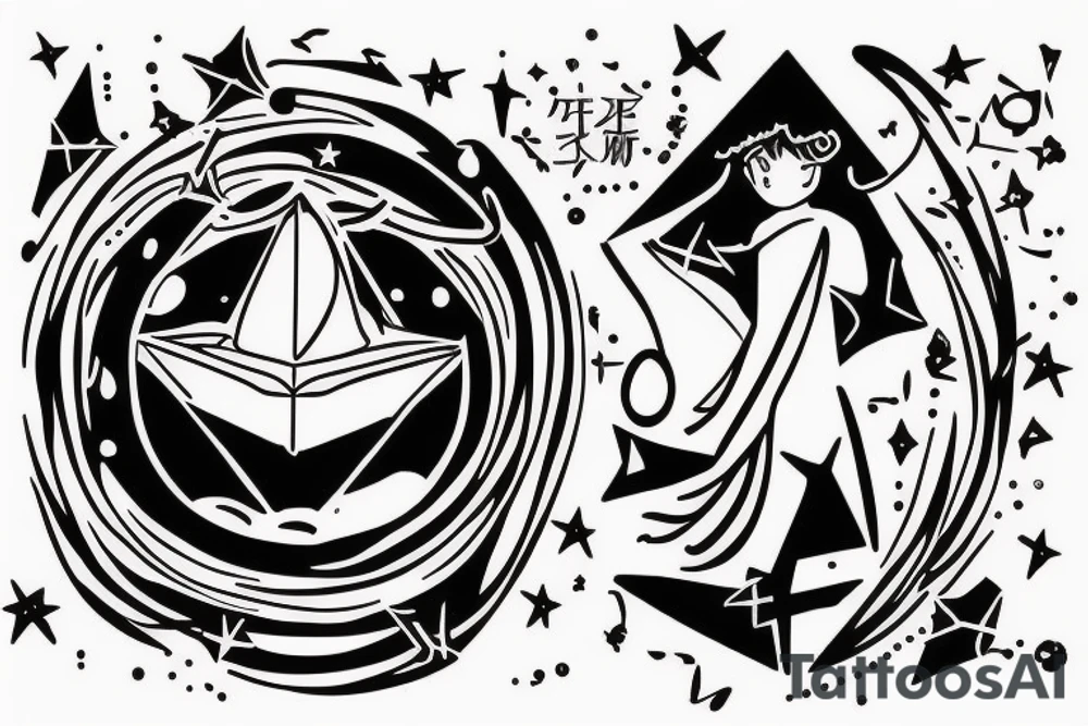 Constellation Libra with "Libra" word inscription tattoo idea