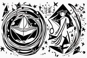 Constellation Libra with "Libra" word inscription tattoo idea