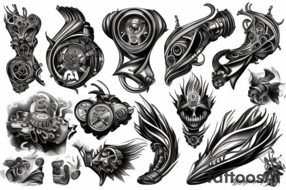 engine fire tattoo idea