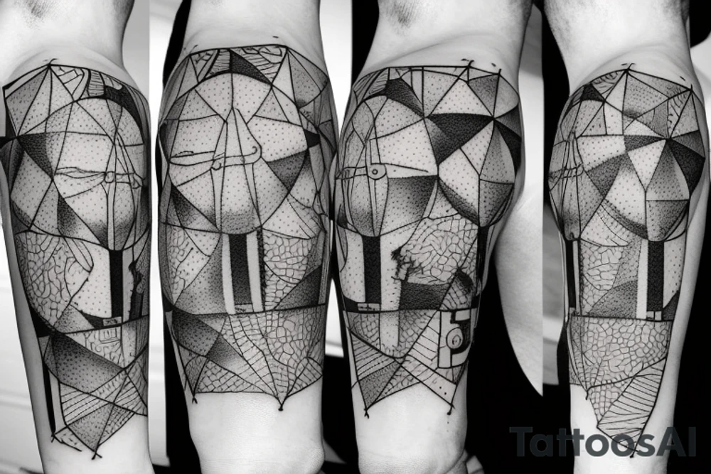 big dipper old atlas dotwork tattoo idea