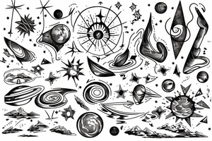 big dipper old astronomy linework tattoo idea