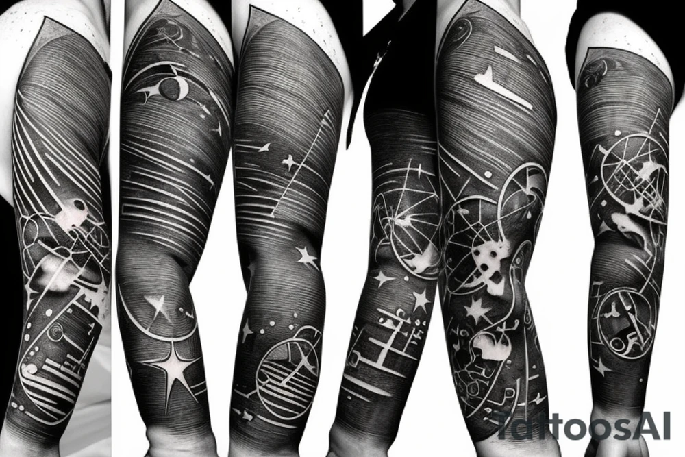 big dipper old astronomy linework tattoo idea