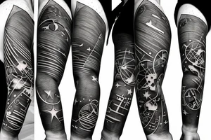 big dipper old astronomy linework tattoo idea