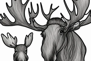 a large moose and a baby moose tattoo idea