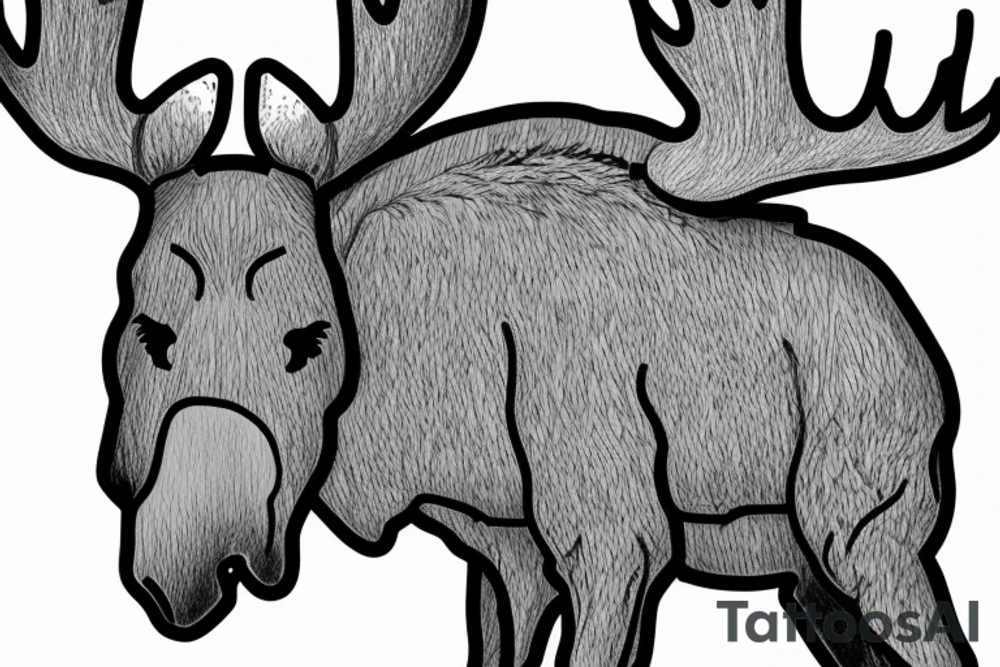 a large moose and a baby moose tattoo idea