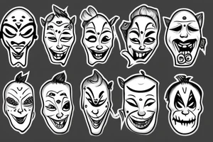A happy mask pulled off an unhappy man’s face tattoo idea