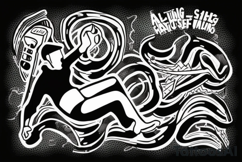 A falling men trying to catch a rope tattoo idea