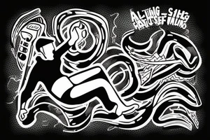 A falling men trying to catch a rope tattoo idea