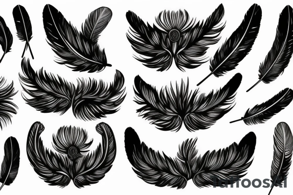 Angels feathers life death tattoo idea