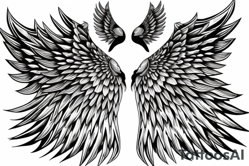 Angels wings life death tattoo idea