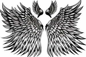 Angels wings life death tattoo idea