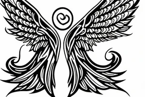 Angels wings life death tattoo idea