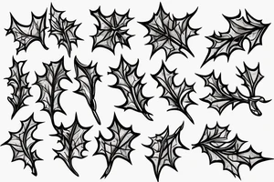 Winter Holly branch and narcissus tattoo idea