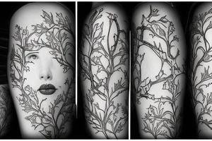 December birthday narcissus and holly branch tattoo idea