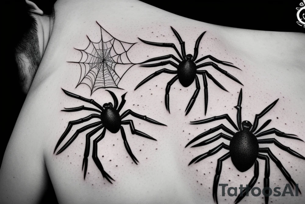 Realistic spider tattoo idea