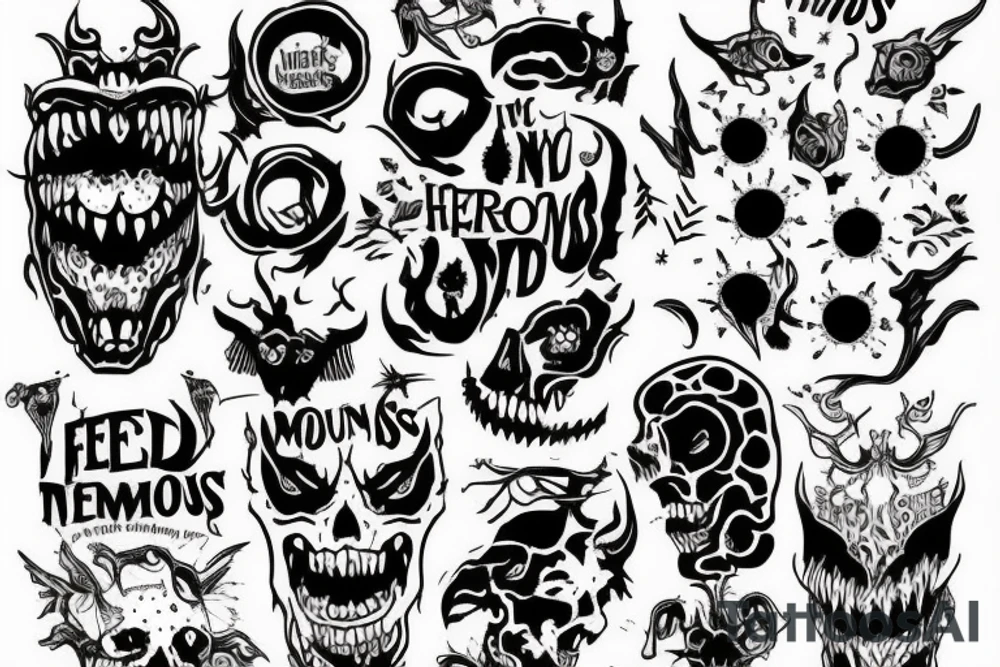 Feed your demons on a schedule tattoo idea