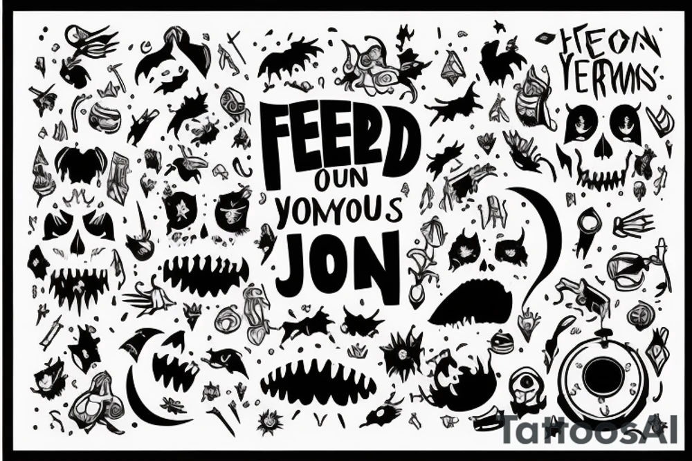 Feed your demons on a schedule tattoo idea