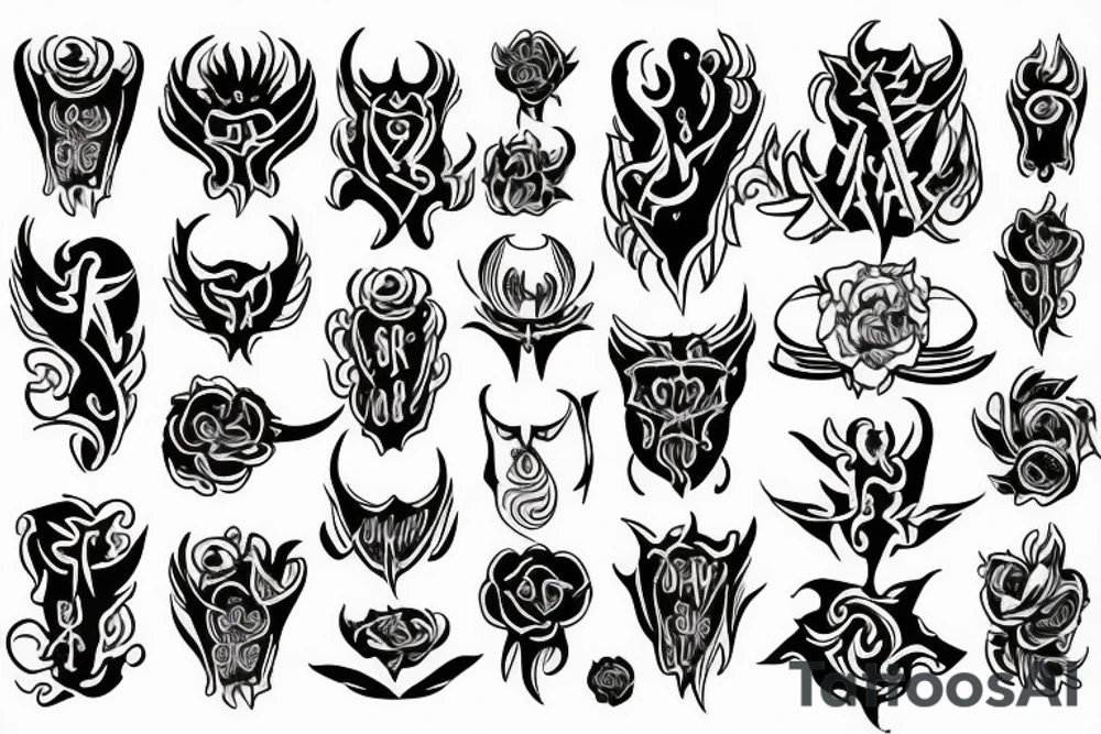 satan flower tattoo idea