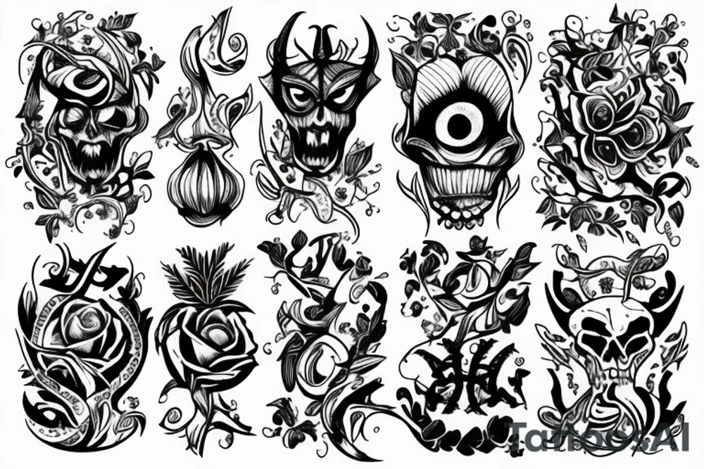 satan flower tattoo idea