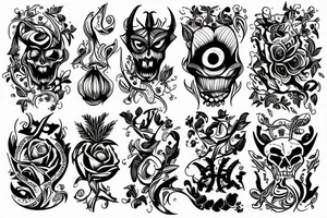 satan flower tattoo idea
