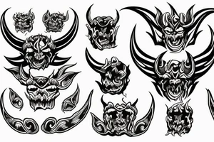 satan demon flower tattoo idea