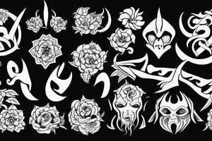 satan demon flower tattoo idea