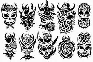 satan demon flower tattoo idea