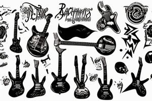 Rock Guitar in Flame tattoo idea